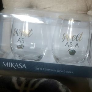 Set of 2 Stemless Wine Glasses